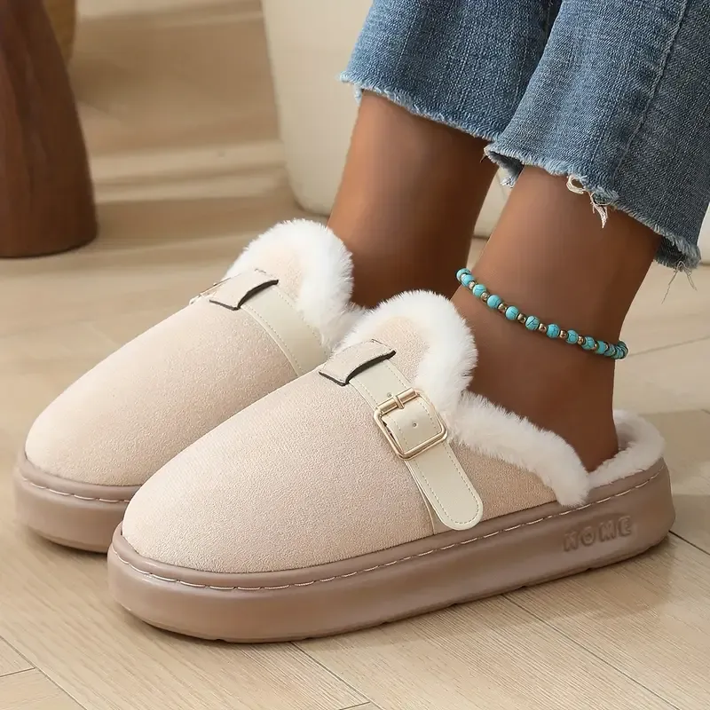 Women's Cozy Soft Slip-On House Shoes Fleece Slippers Indoor/Outdoor Footwear for Home, Office, or Casual Outings