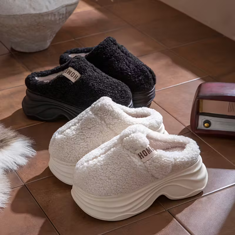 Women's Cozy & Soft & Warm Non-Slip Thick-Soled Slippers Slip-on House Shoes