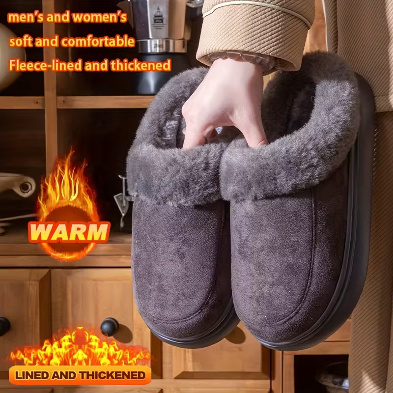 Unisex Thickened Warmth Non-Slip Plush Slippers