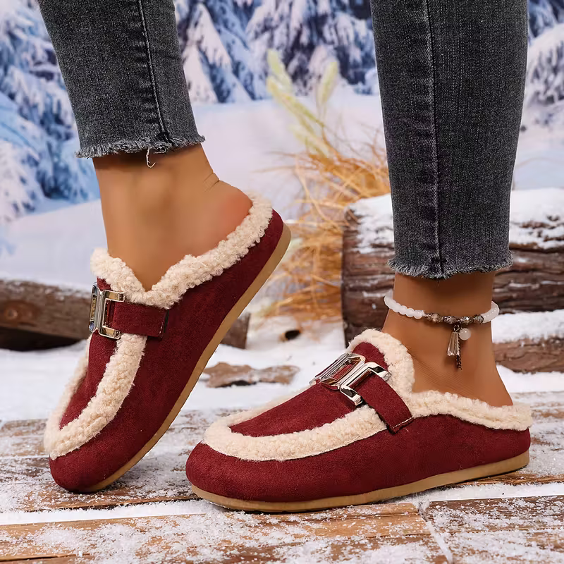 Women's Soft Warm Arch Support Slip-On Slippers Indoor/Outdoor House Shoes 