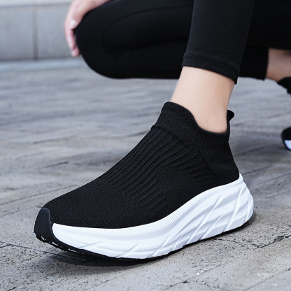 Men's and Women's Breathable Knit Arch Support & Cushioned Sole Slip-On Sneakers