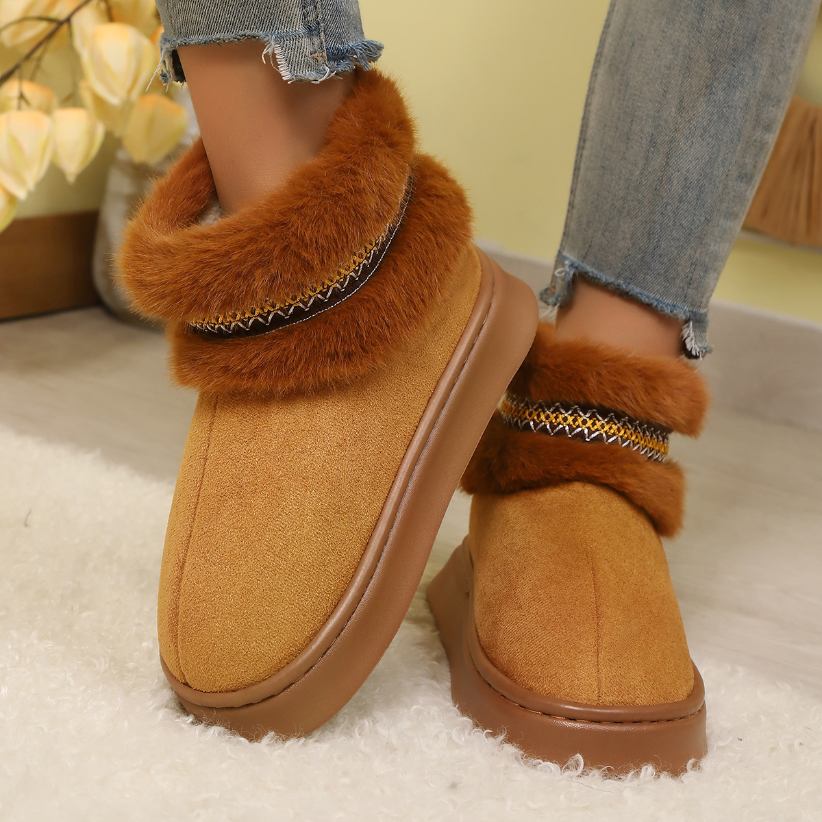 Women's Cozy Fleece-Lined Slippers Indoor/Outdoor Boots