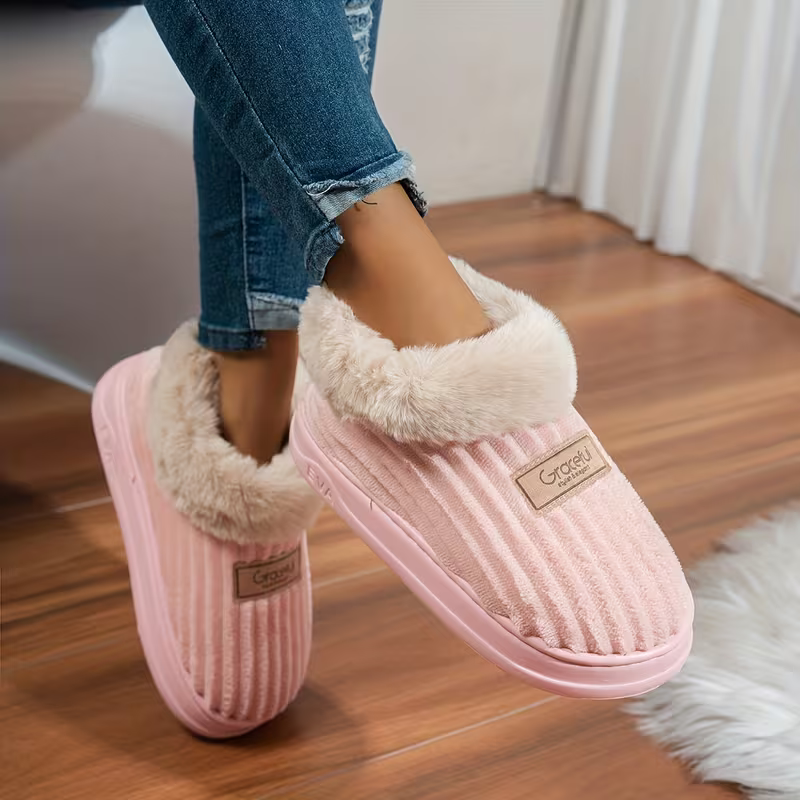 Women's Warm & Soft Non-Slip Thick-Soled Slippers Indoor/Outdoor House Shoes