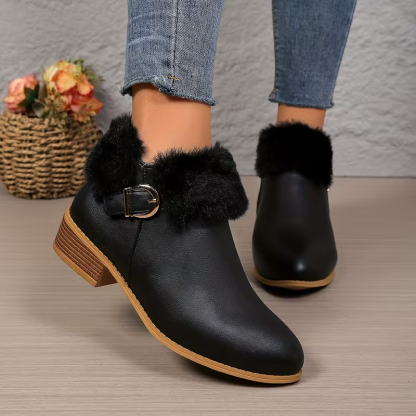 Women's Fashion & Warm Chelsea Block Heel Slip-On Boots