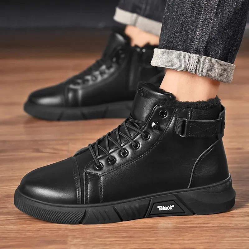 Men’s Genuine Leather Fleece-Lined Orthopedic Ankle Boots