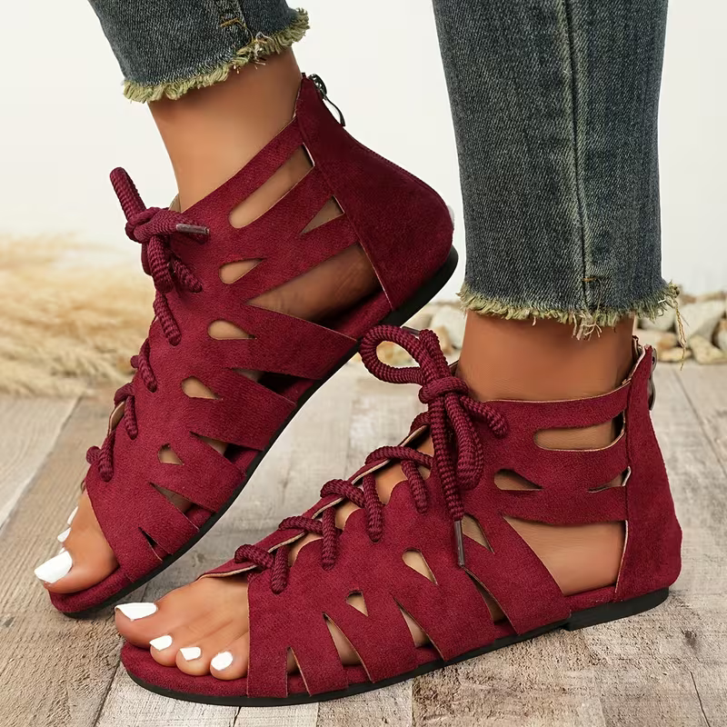 Women's Comfortable Vintage Lace-Up Roman Sandals