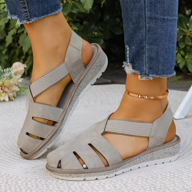Women's Comfortable Breathable Elastic Straps Hollow-Out Roman Sandals Shoes