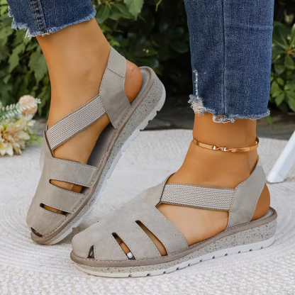 Women's Comfortable Breathable Elastic Straps Hollow-Out Roman Sandals Shoes