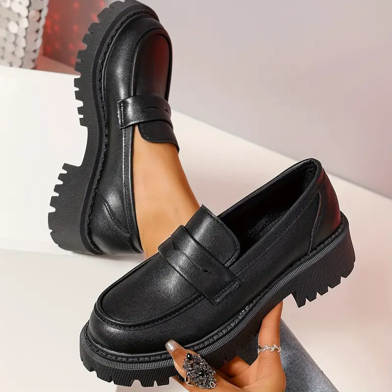 Women‘s Premium Leather Platform Loafers