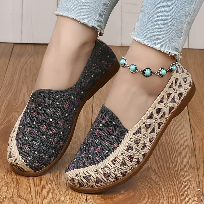 Women's Soft & Breathable Hollow Design Slip-On Shoes Lace Loafers