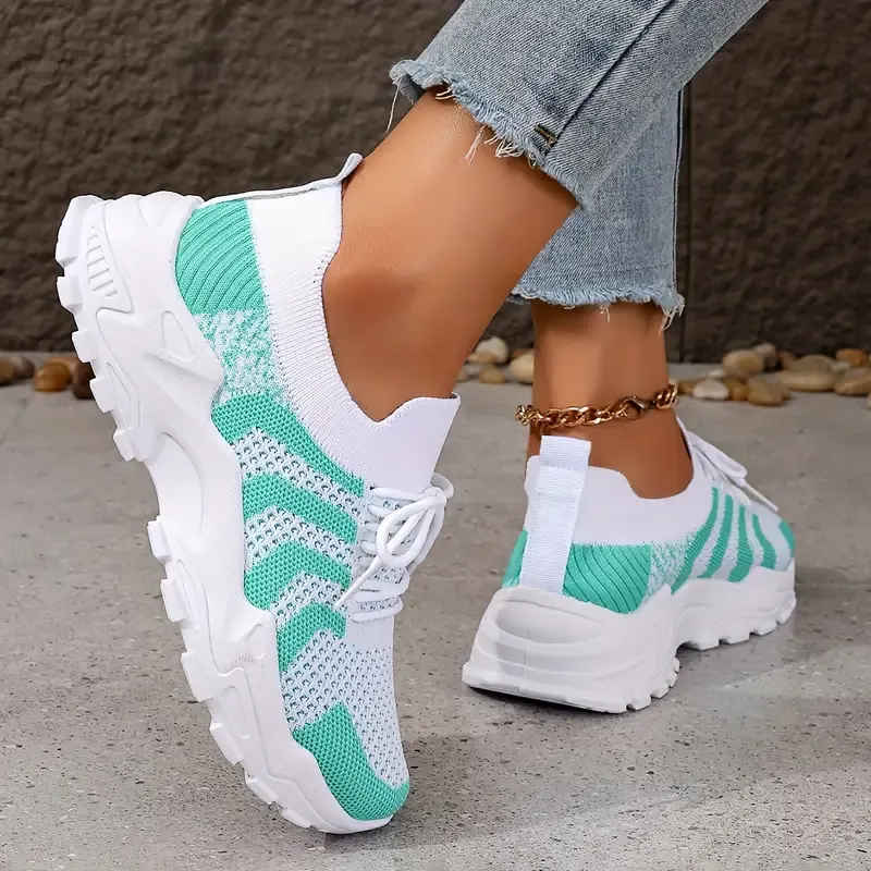 Women's Stylish Breathable Mesh Platform Sneakers Sports Shoes for Outdoor