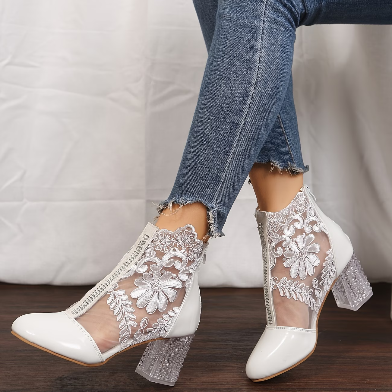 Women's Elegant Mesh Boots Classy Lady Shoes