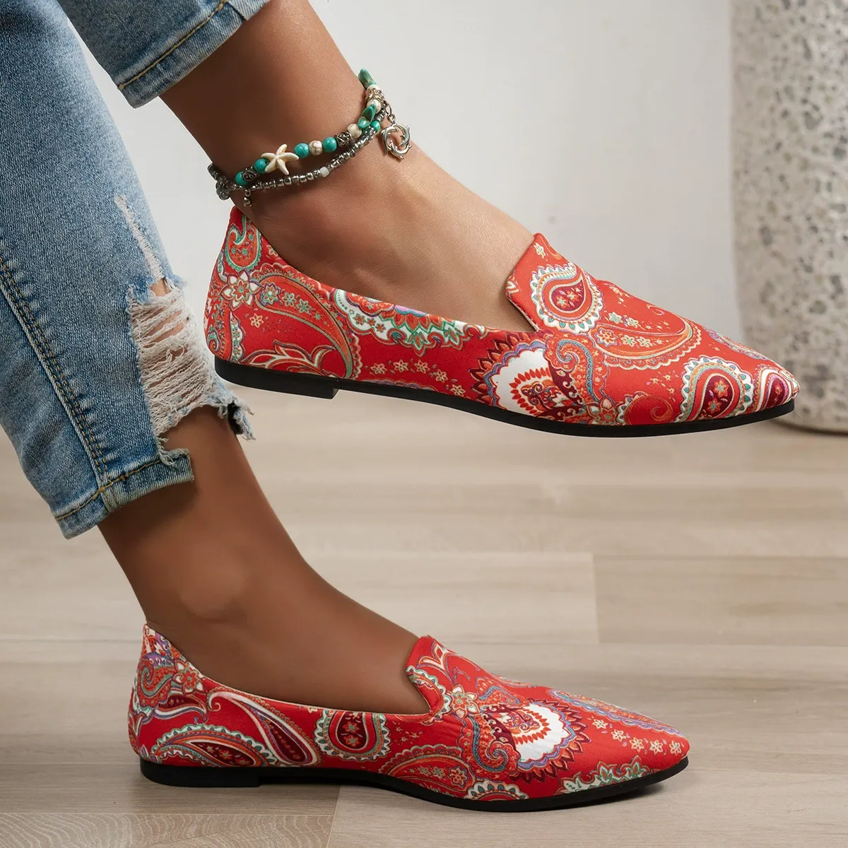 Women's Soft Printed Slip-On Shoes Loafers