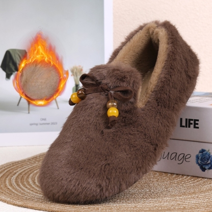 Women's Warm Fluffy Slip-on Shoes for Indoor/ Outdoor