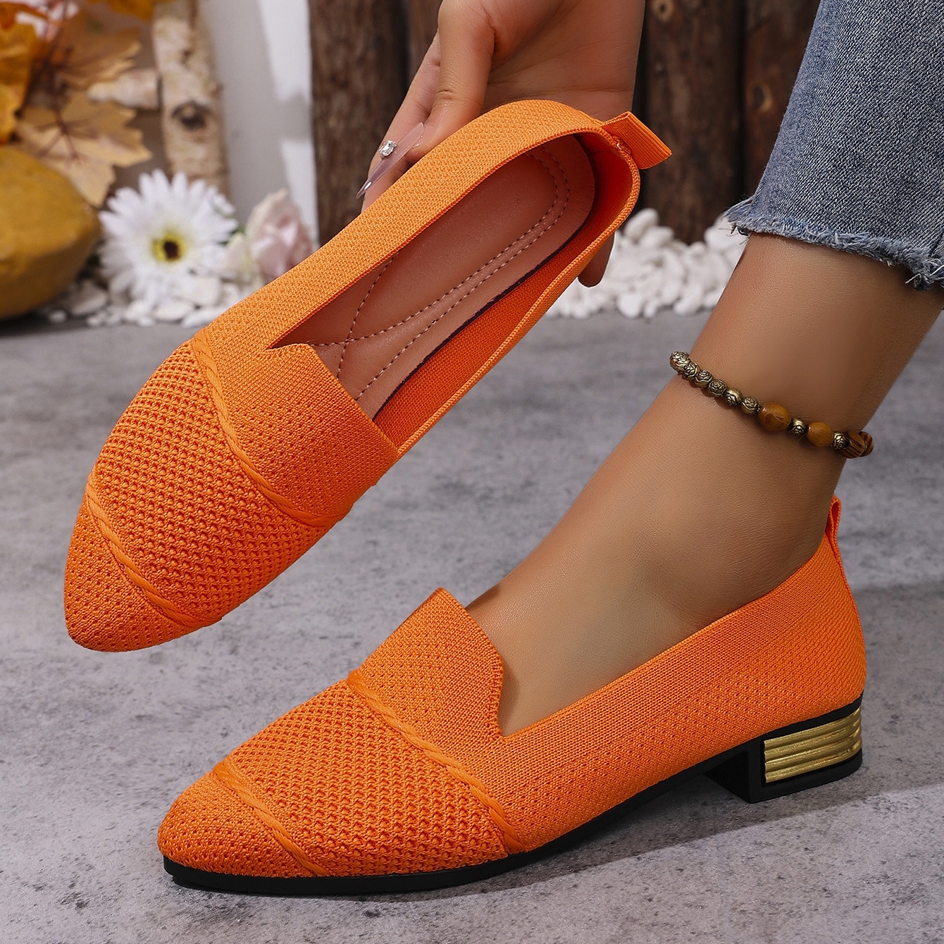 Women's Fashion Breathable Knit Slip-On Shoes