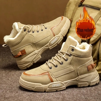 Men's Thermal Insulated Cushioned Insole & Non-Slip Winter Snow Boots for Outdoor Hiking, Casual & Daily Wear