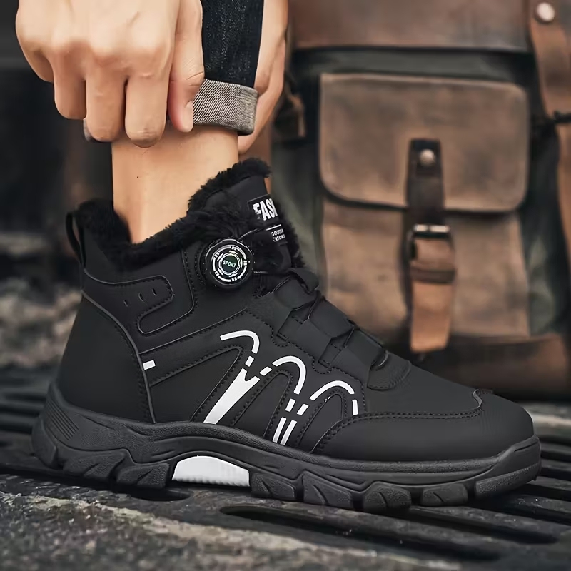 Men's Stylish Warm Lining Slip-Resistant Winter Sneakers Outdoor Walking Footwear