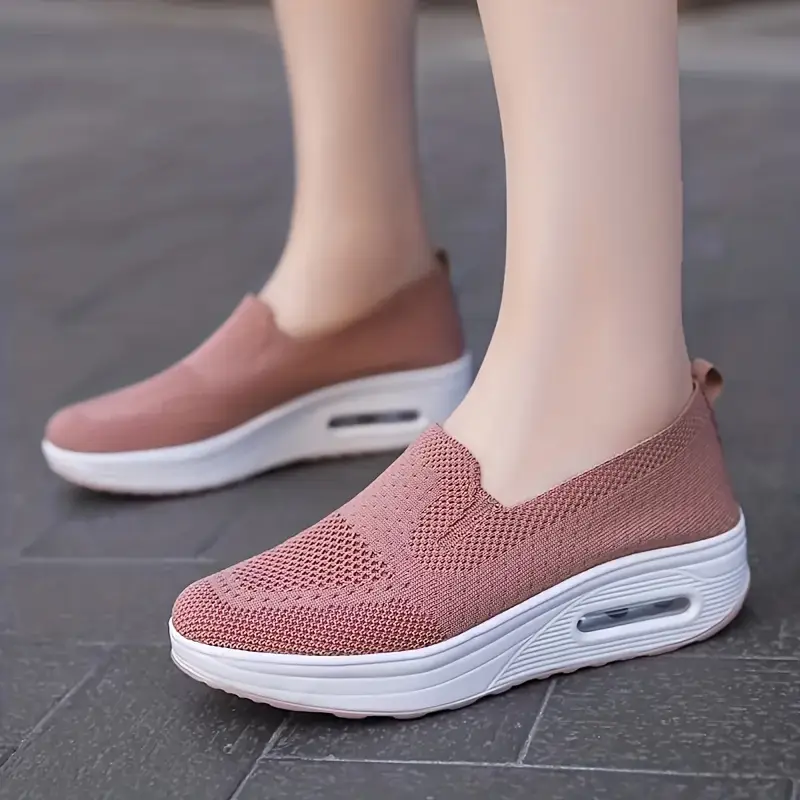 Women's Breathable Knit Slip-on Sneakers Casual Shoes