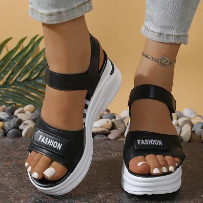 Summer New Casual Outdoor Fashionable Versatile Thick-Soled Wedge Beach Shoes