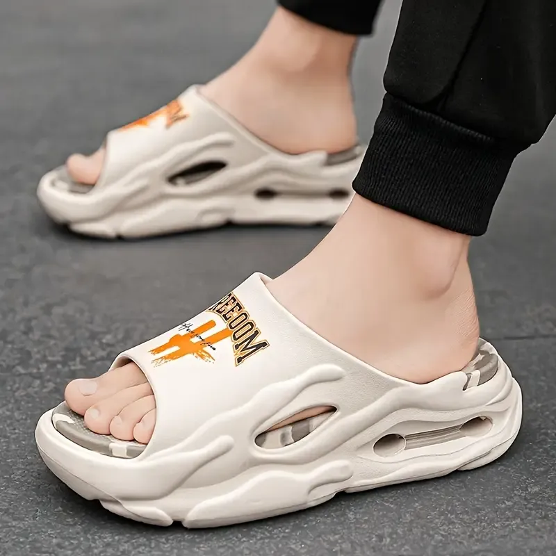 Men's Trendy Street Style Open Toe Breathable Non-Slip Slippers Footwear