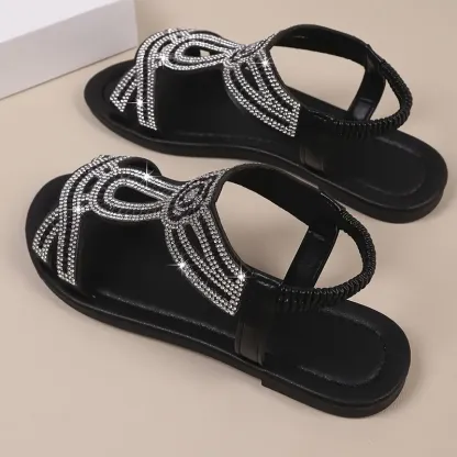 Women's Sparkling Slip-On Sandals for Beach, Outings, Parties