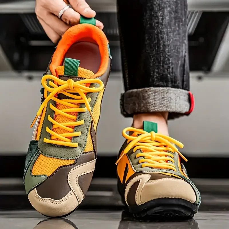 Men's Stylish Contrasting Designs Breathable Comfortable Non-Slip Sneakers 