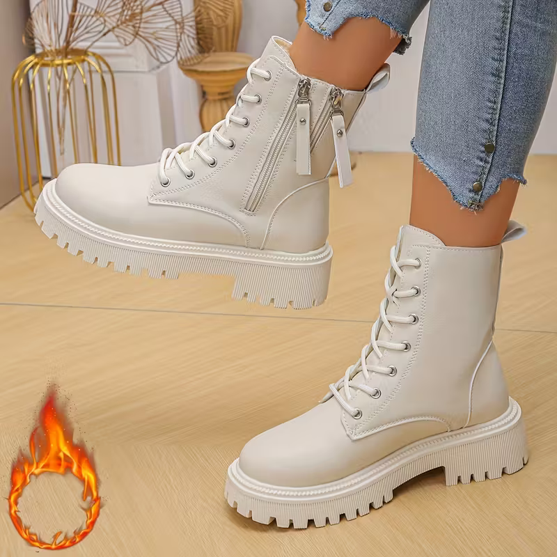 Women's Stylish Comfortable Slip-Resistant Winter Lace-Up Ankle Boots