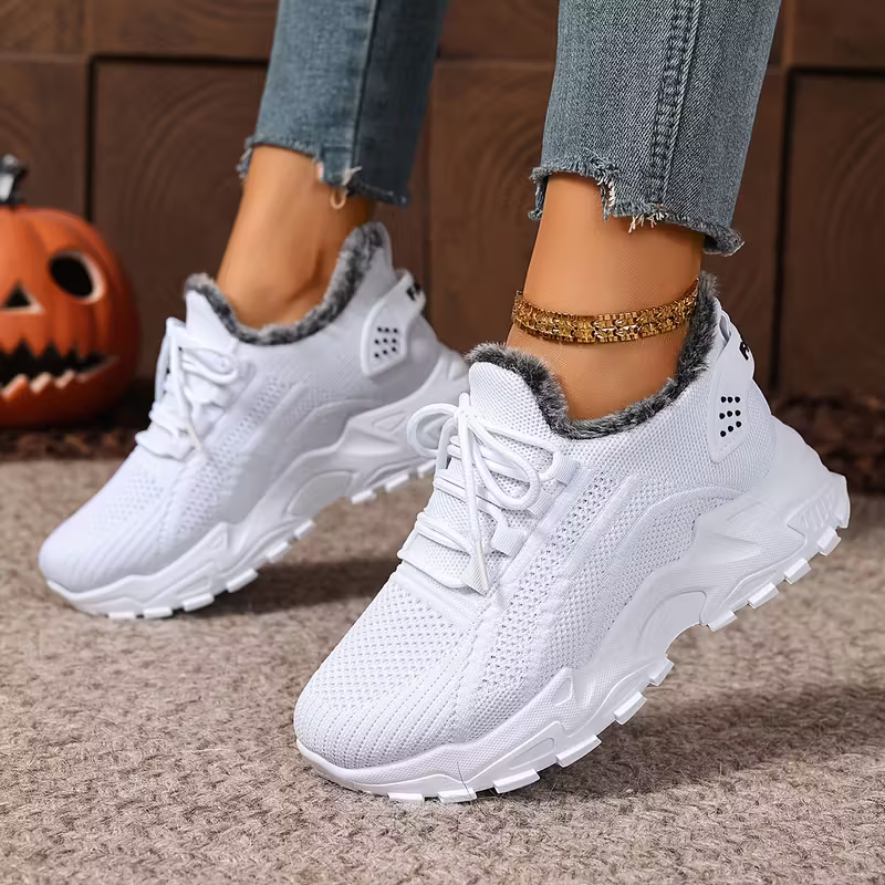 Women's Winter Warm Slip-Resistant Plush Lining Slip-On Sneakers/Running Boots