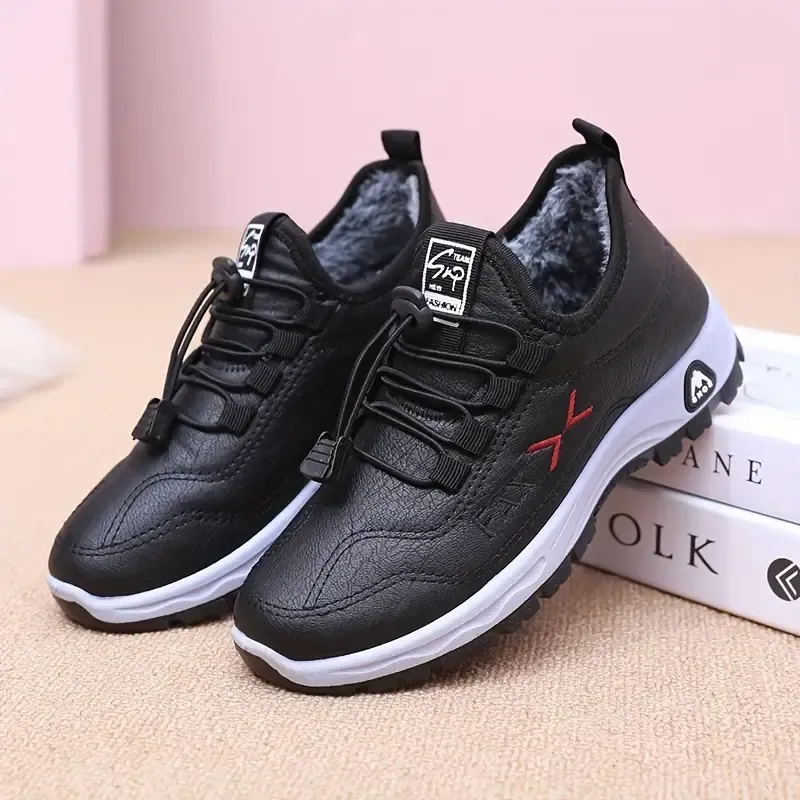Women's Cozy Water-Resistant Non-Slip Snow Sneakers for Cold Weather Outings