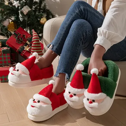 Women's Warm & Cozy Festive Santa Slippers