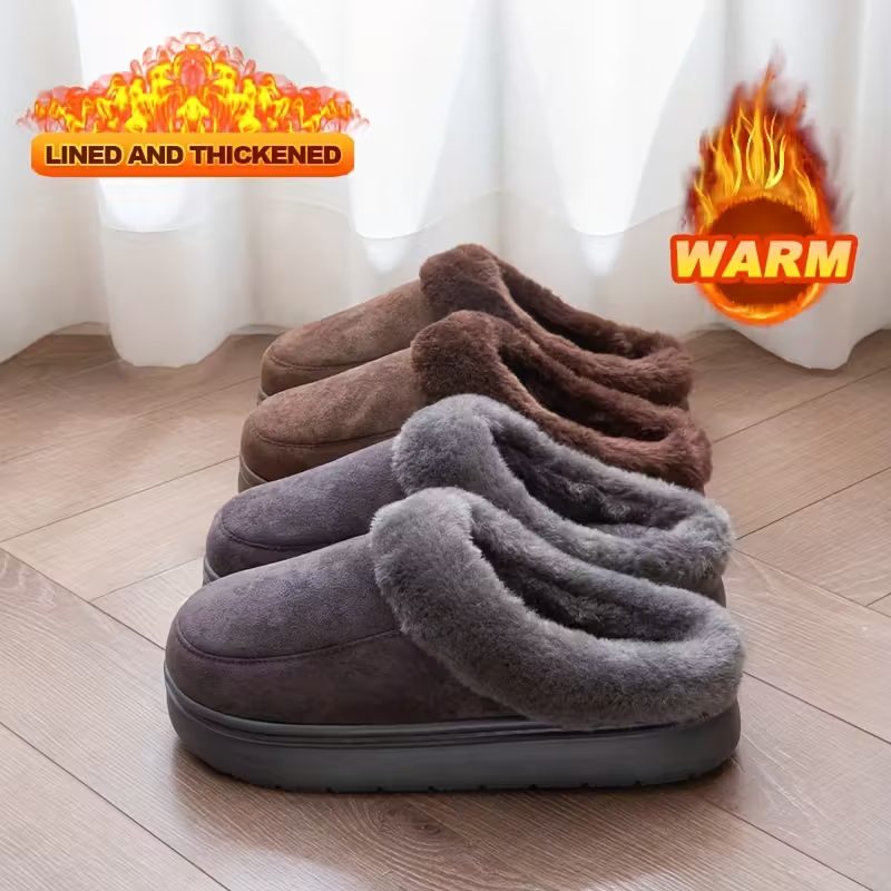 Unisex Thickened Warmth Non-Slip Plush Slippers