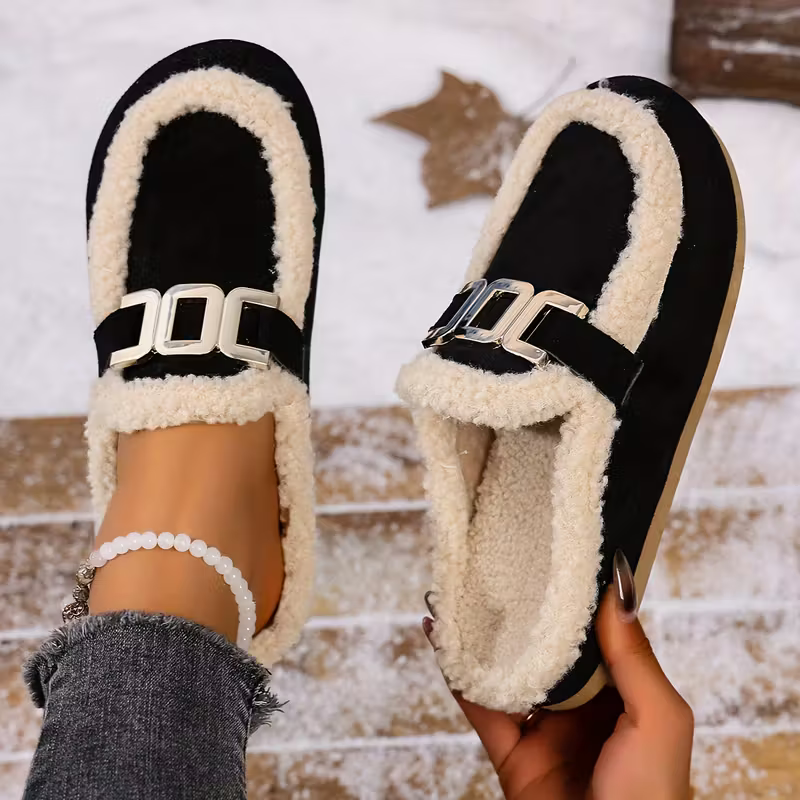 Women's Soft Warm Arch Support Slip-On Slippers Indoor/Outdoor House Shoes 