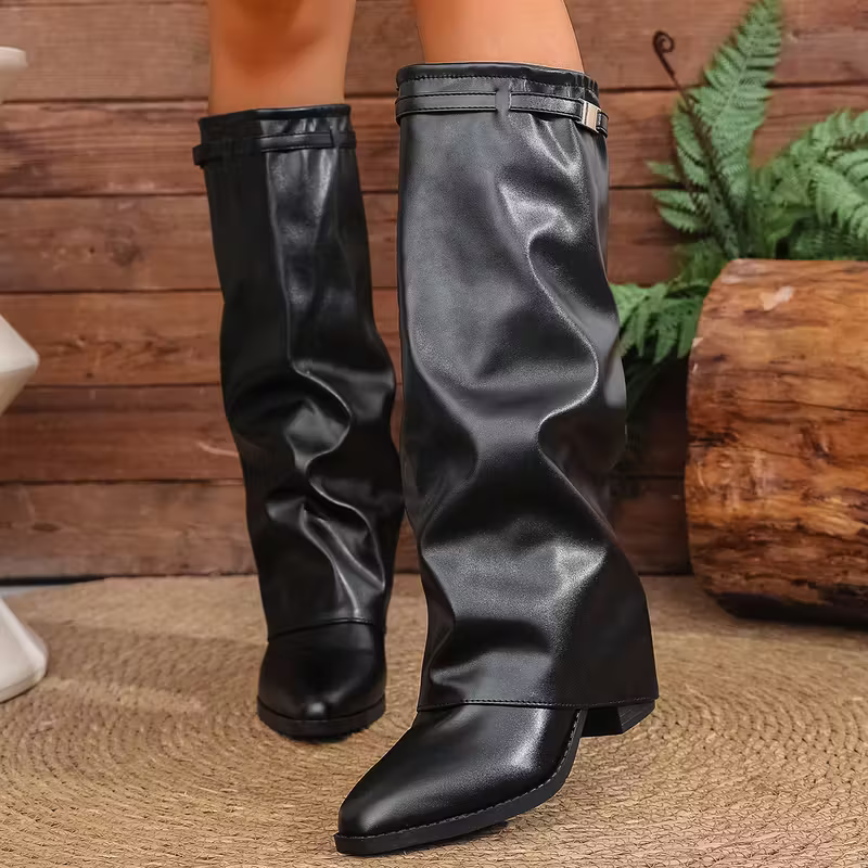 Women's Fashionable Sexy Warm Chunky Heel Slip-Resistant Ankle Boots