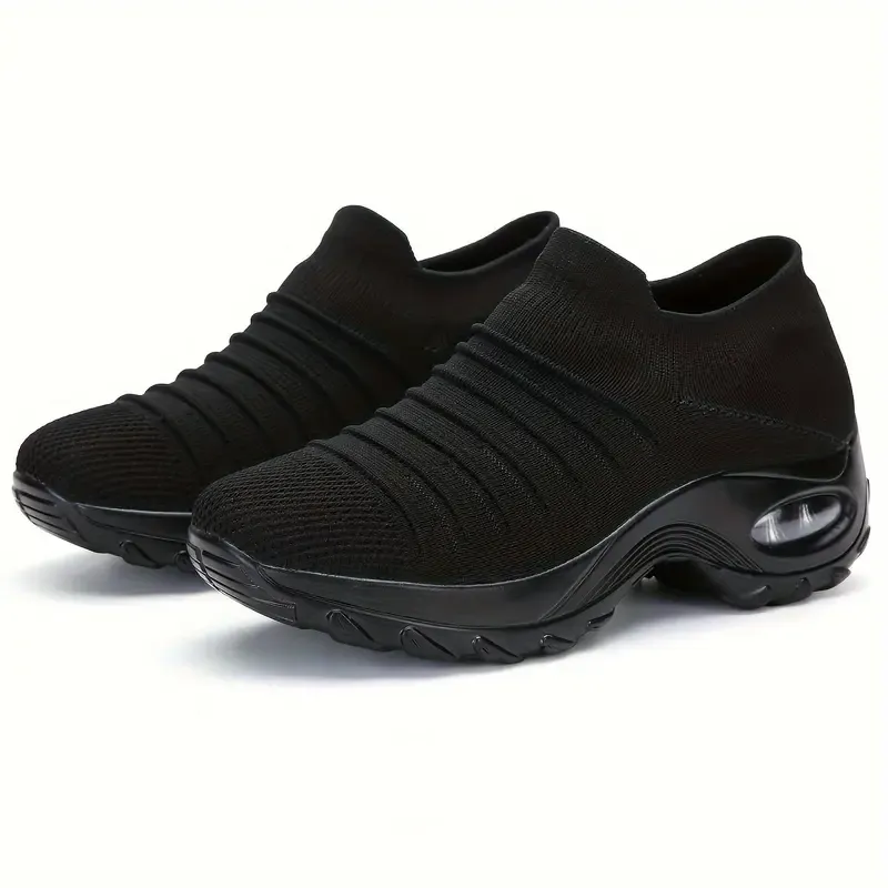 Women's Lightweight and Breathable Knit Slip-On Air Cushion Sneakers