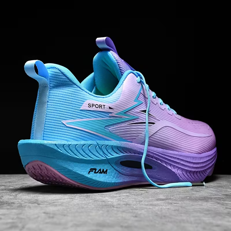 Men‘s Lightweight Breathable Carbon Plate Technology Gradient Color Sneakers Running Shoes