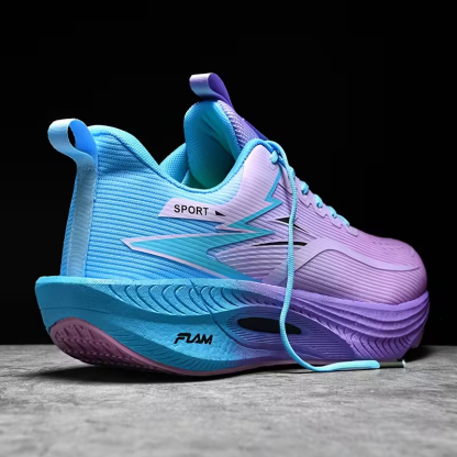 Men‘s Lightweight Breathable Carbon Plate Technology Gradient Color Sneakers Running Shoes