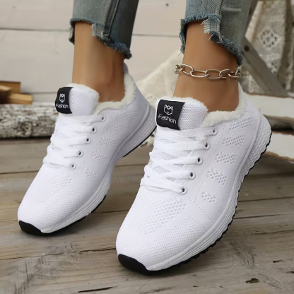 Women's Stylish & Comfortable Plus-Size Plush Warm Sports Shoes Sneakers for Running, Fitness, Commuting, Daily Shopping