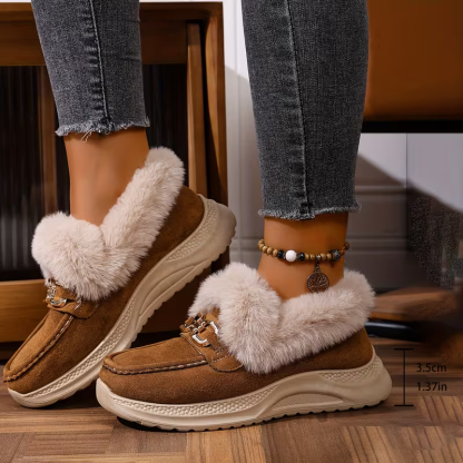 Women's Versatile Snow Sports Shoes Thick-Soled Height-Increasing Slip-On Loafers