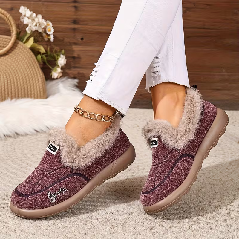 Women's Lined Thickened Warm Slip-On Shoes for Indoor/Outdoor
