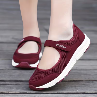 Women's Breathable Mesh Hook And Loop Walking Shoes Orthopedic Sneakers
