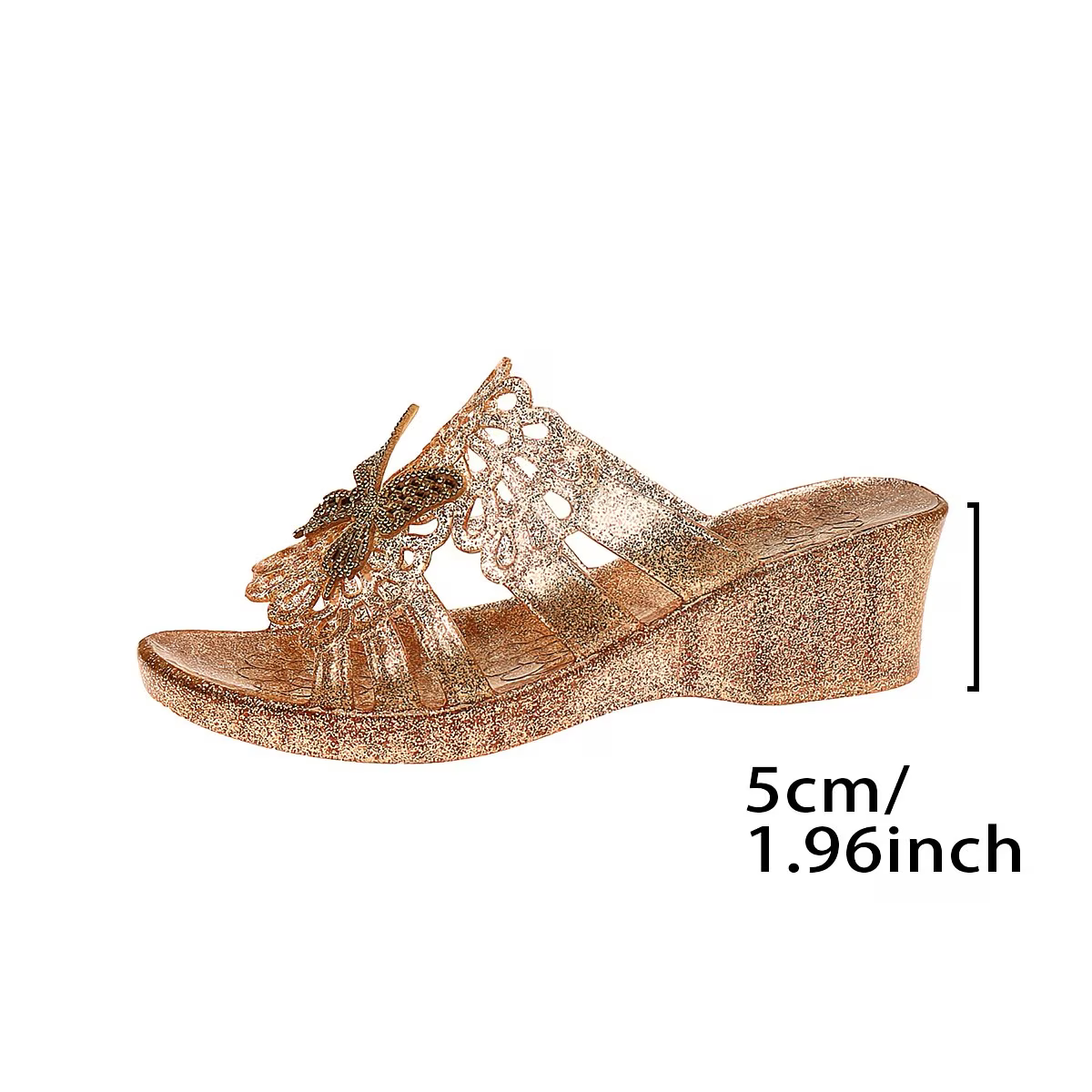 Women's Fashion Rhinestone Butterfly Decor Slippers Sandals