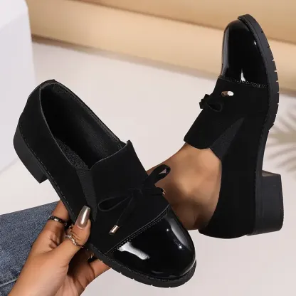 Women's Bow Elastic Casual Thick-soled Loafers
