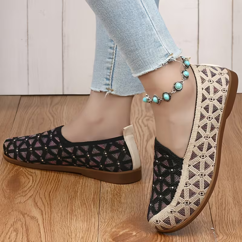 Women's Soft & Breathable Hollow Design Slip-On Shoes Lace Loafers