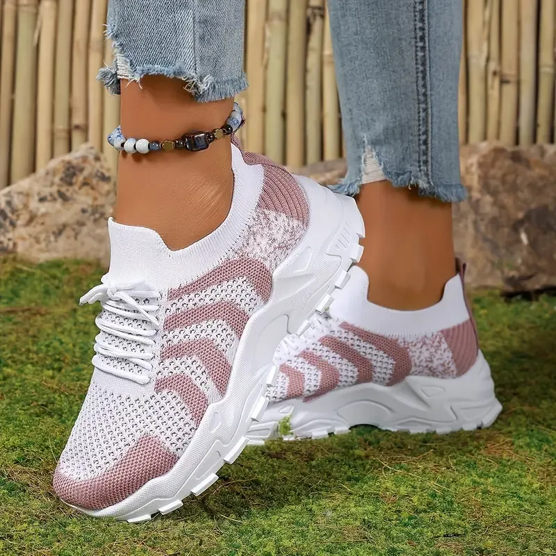 Women's Stylish Breathable Mesh Platform Sneakers Sports Shoes for Outdoor