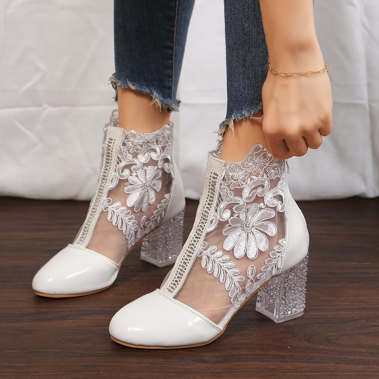 Women's Elegant Mesh Boots Classy Lady Shoes