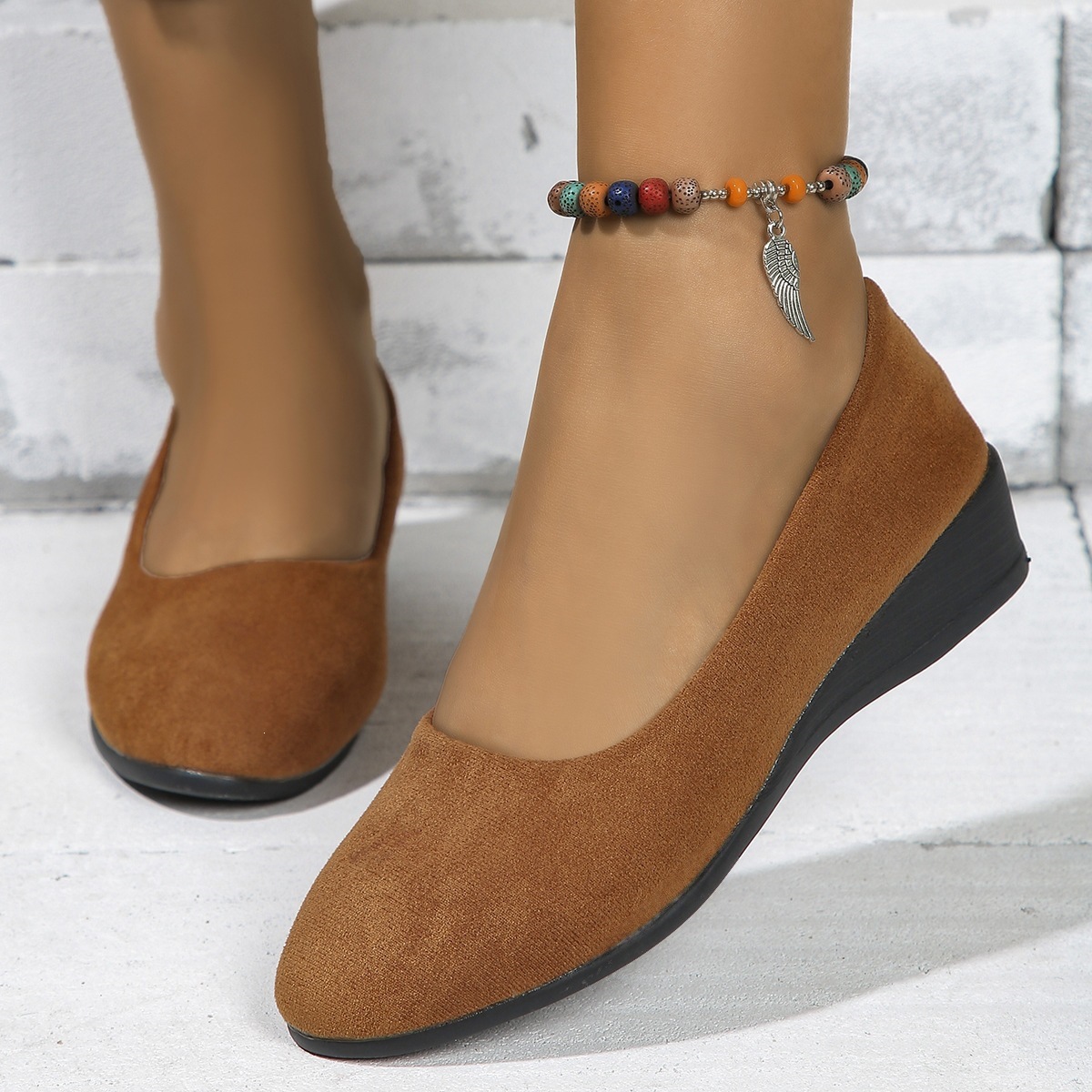 Women's Comfortable Slip‑On Wedge Shoes 