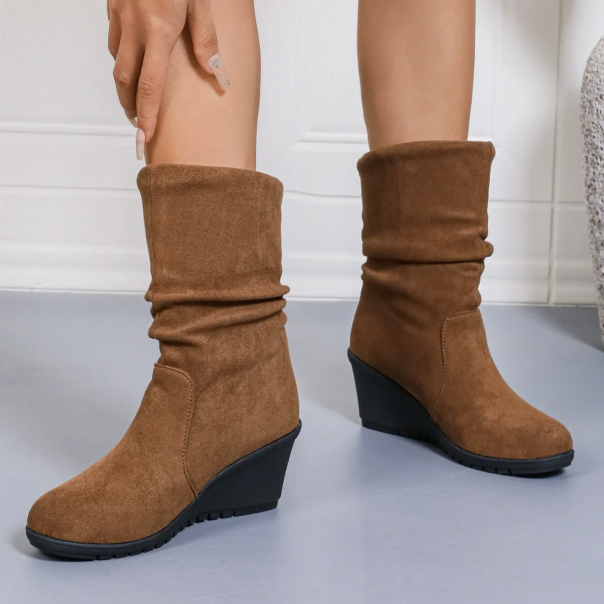 Women's Comfortable Non-Slip Wedge Ankle Boots