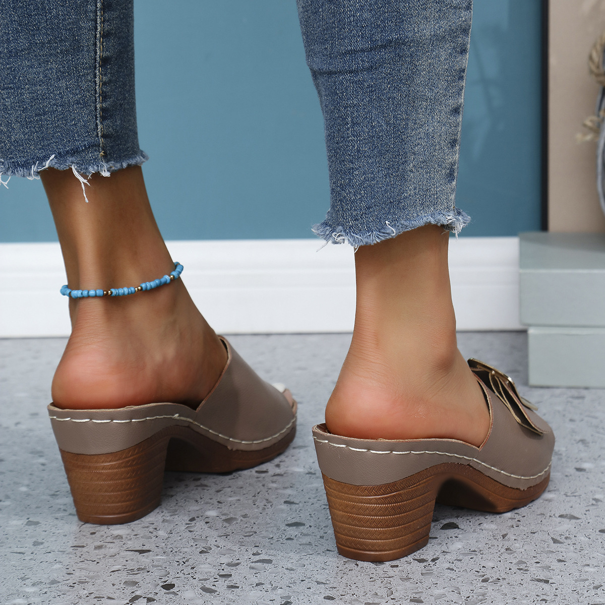Women's Adjustable Width Chunky Heel Sandals