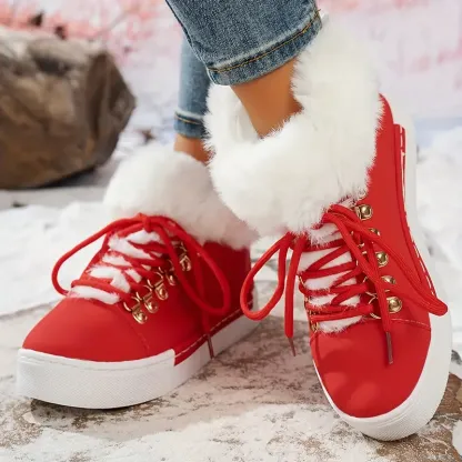 Women's Stylish Thickened Warm Wedge Shoes Ankle Boots