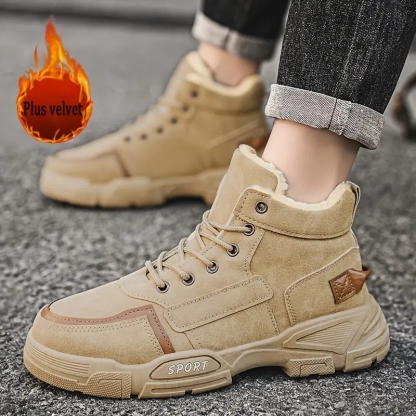 Men's Thermal Insulated Cushioned Insole & Non-Slip Winter Snow Boots for Outdoor Hiking, Casual & Daily Wear